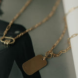 SALE - Medium Dog Tag Necklace w/ Toggle Clasp - - Necklaces - Ofina