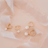 Pearl Huggie Earrings - - Earrings - Ofina