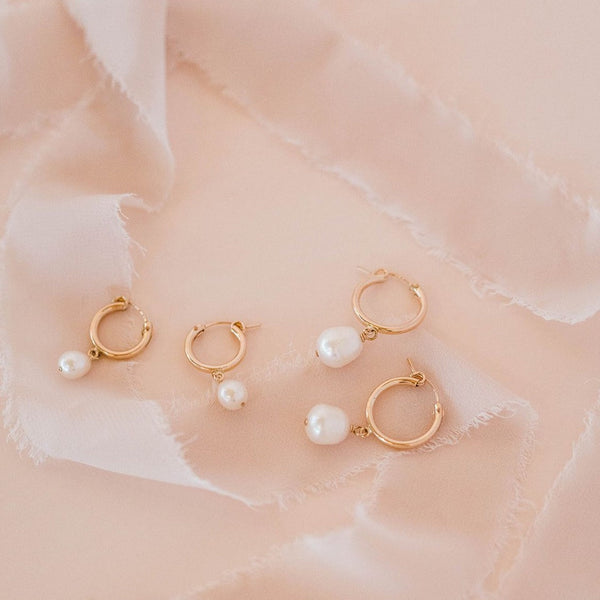Pearl Huggie Earrings - - Earrings - Ofina