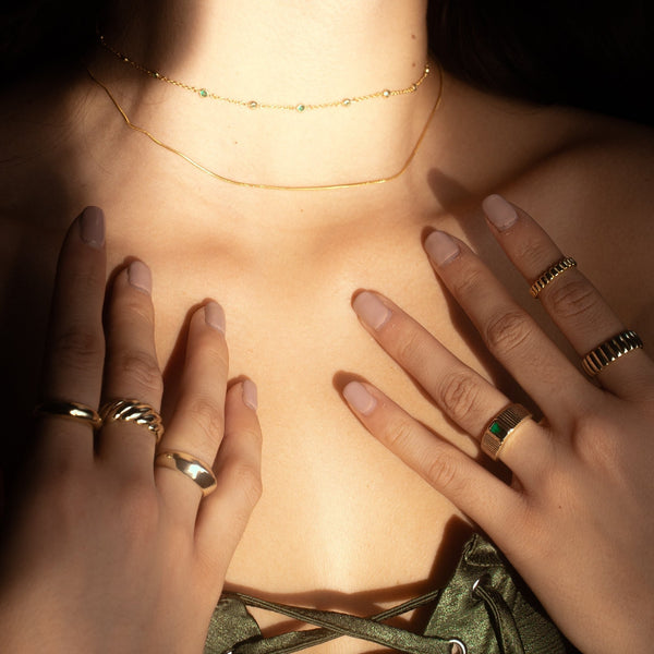 Emerald Signet Ring - - Rings - Ofina
