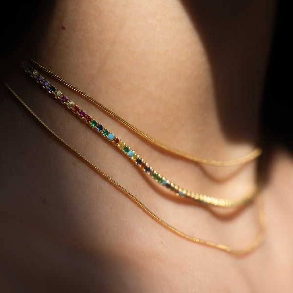 CZ Colorful Tennis Choker - - Necklaces - Ofina