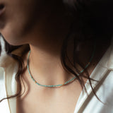 Amazonite + Gold Mix Choker Necklace - - Necklaces - Ofina
