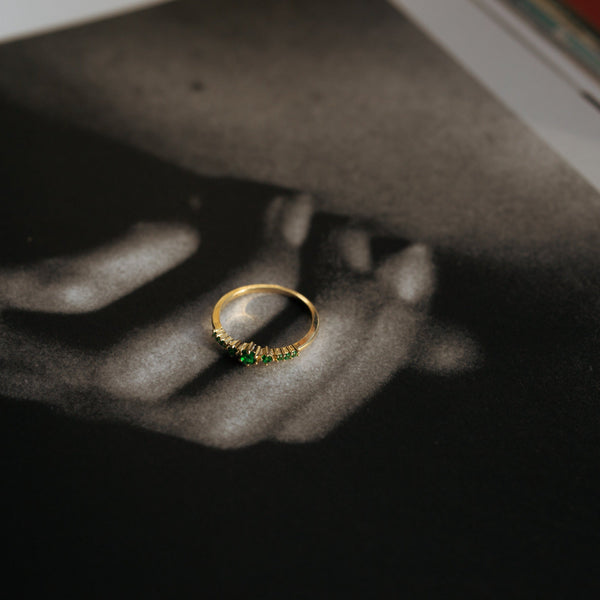 10k Solid Emerald Green Ring - - Rings - Ofina