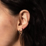 10k Solid Gold Elongated Huggies - - Earrings - Ofina