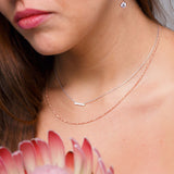 Diamonds Tiny Bar Necklace - - Necklaces - Ofina