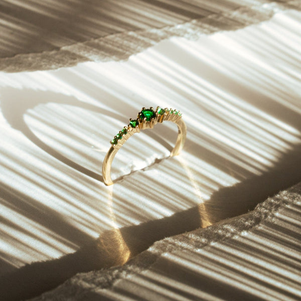 10k Solid Emerald Green Ring - - Rings - Ofina