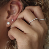 Square and Circle Alternating Diamond Band Ring - - Rings - Ofina