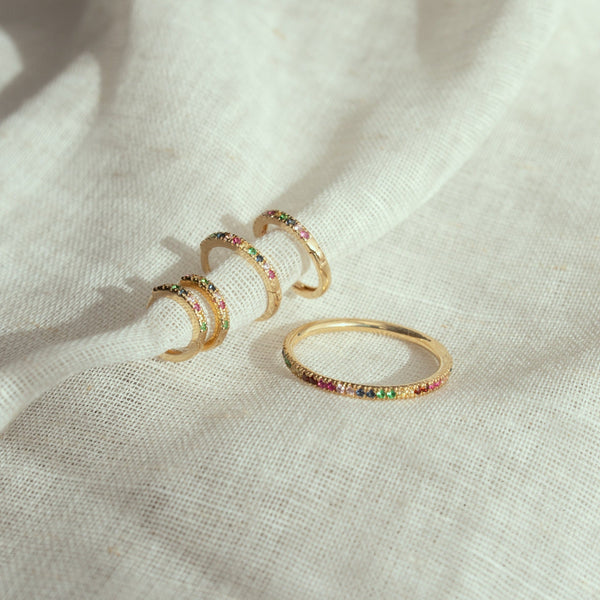 10k Solid Colorful Band Ring - - Rings - Ofina