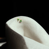 Green Tri-CZ Prong Studs - - Earrings - Ofina