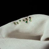Green Tri-CZ Prong Studs - - Earrings - Ofina