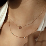 14k Diamond Bezel Chain Necklace - - Necklaces - Ofina