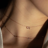 14k Diamond Bezel Chain Necklace - - Necklaces - Ofina