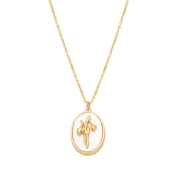 Birth Flower Necklace - January - Carnation - Necklaces - Ofina