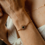 Emerald Sunflower Adjustable Bracelet - - Bracelets - Ofina