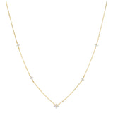 14k Solid Gold Multi-Sparkle Necklace - - Necklaces - Ofina