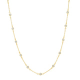 Tiny Multi-CZ Bezel Choker - - Necklaces - Ofina