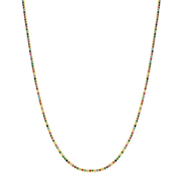 CZ Colorful Tennis Choker - - Necklaces - Ofina