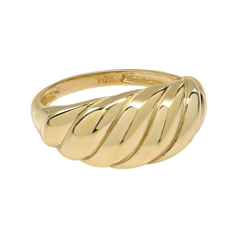 10k Solid Gold Croissant Dome Ring - 5 - Rings - Ofina