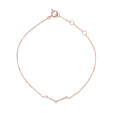 10k Solid Gold CZ Chevron Bracelet - Rose Gold - Bracelets - Ofina