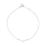10k Solid Gold CZ Chevron Bracelet - White Gold - Bracelets - Ofina