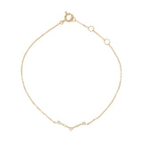 10k Solid Gold CZ Chevron Bracelet - Yellow Gold - Bracelets - Ofina