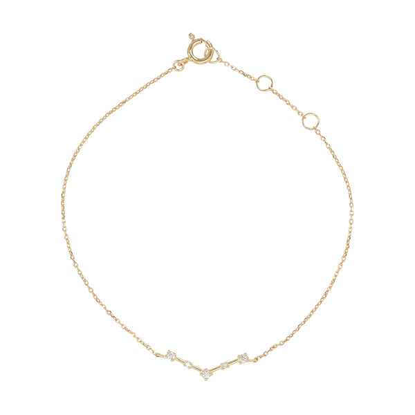 10k Solid Gold CZ Chevron Bracelet - Yellow Gold - Bracelets - Ofina