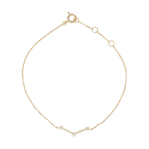 10k Solid Gold CZ Chevron Bracelet - Yellow Gold - Bracelets - Ofina