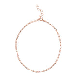 Thin Oval Link Anklet - 8 Inches / Rose Gold - Bracelets - Ofina