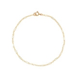 Thin Elongated Oval & Round Link Chain Bracelet - 6" - Bracelets - Ofina