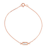 CZ Bezel Emerald Bracelet - Rosegold - Bracelets - Ofina