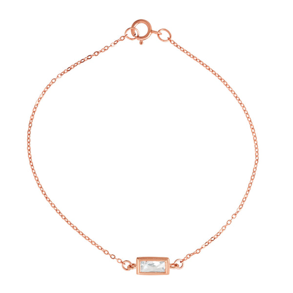 CZ Bezel Emerald Bracelet - Rosegold - Bracelets - Ofina