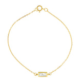 CZ Bezel Emerald Bracelet - Gold - Bracelets - Ofina
