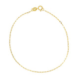 14k Solid Gold Thin Paperclip Bracelet - - Bracelets - Ofina