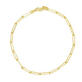 14k Solid Gold Thick Paperclip Bracelet - - Bracelets - Ofina