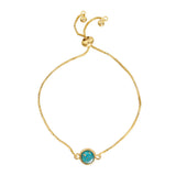 Round Green Resin Adjustable Bracelet - - Bracelets - Ofina