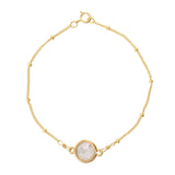 Round Mother of Pearl Ball Chain Bracelet - - Bracelets - Ofina