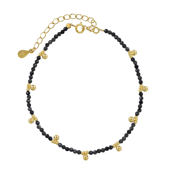 Black Onyx & Beaded Nugget Bracelet - - Bracelets - Ofina