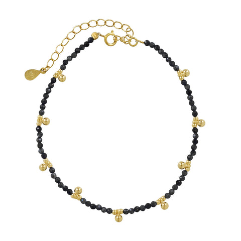 Black Onyx & Beaded Nugget Bracelet - - Bracelets - Ofina