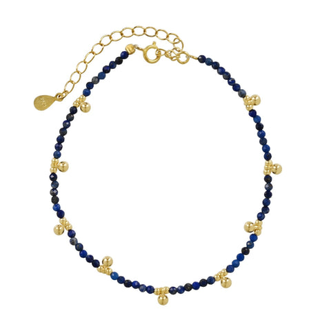 Lapis & Beaded Nugget Bracelet - - Bracelets - Ofina