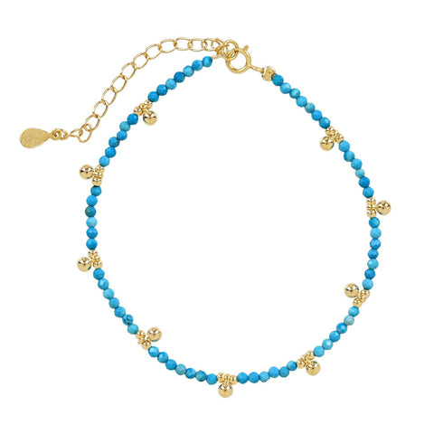Turquoise & Beaded Nugget Bracelet - - Bracelets - Ofina