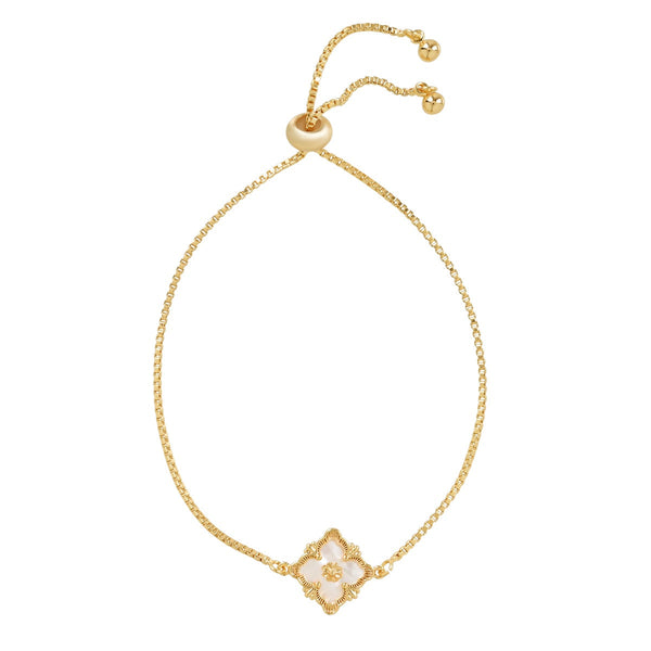 Floral Mother of Pearl Adjustable Bracelet - - Bracelets - Ofina