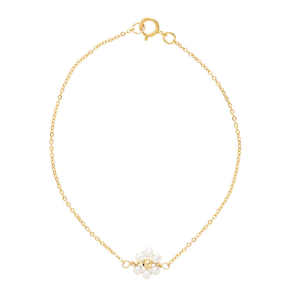 Beaded Daisy Pearl Bracelet - Small Daisy - Bracelets - Ofina