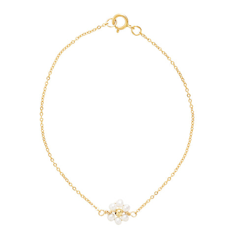 Beaded Daisy Pearl Bracelet - Small Daisy - Bracelets - Ofina