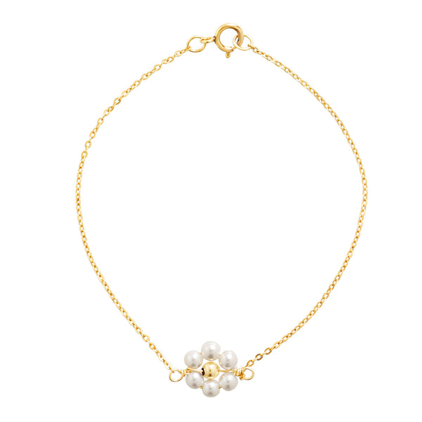 Beaded Daisy Pearl Bracelet - Medium Daisy - Bracelets - Ofina