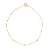14k Solid Gold Tiny Multi-CZ & Emerald Bracelet - - Bracelets - Ofina