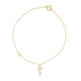 14k Solid Gold Key to Heart Bracelet - - Bracelets - Ofina