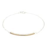 SALE - 2-Tone Curved Tube Bracelet - Gold/Silver - Bracelets - Ofina