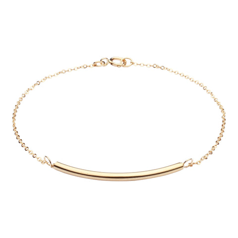 SALE - Curved Tube Bracelet - Gold - Bracelets - Ofina