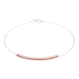 SALE - 2-Tone Curved Tube Bracelet - Rose Gold/Silver - Bracelets - Ofina