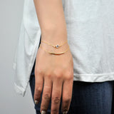 CZ Bezel Link Bracelet - - Bracelets - Ofina